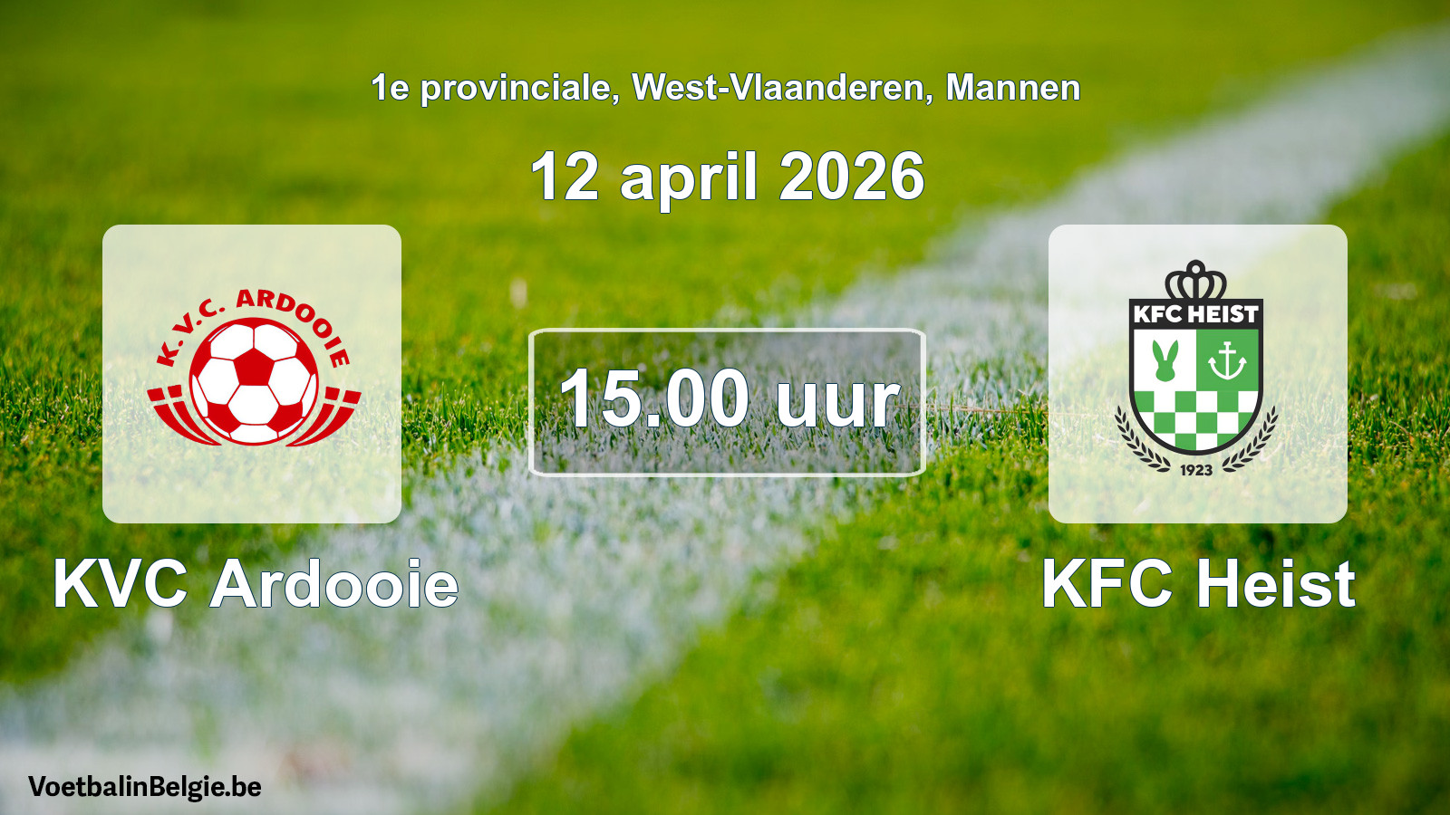 Scheduled match men football: KVC Ardooie - KFC Heist (12 April 2026)