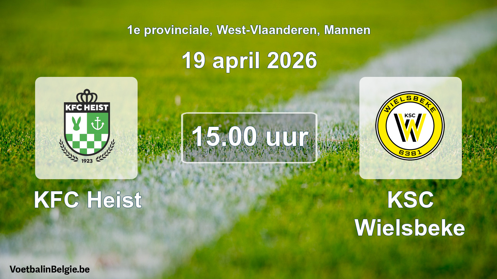 Scheduled match men football: KFC Heist - KSC Wielsbeke (19 April 2026)