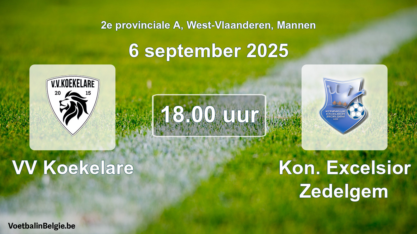 Scheduled match men football: VV Koekelare - Kon. Excelsior Zedelgem (6 September 2025)