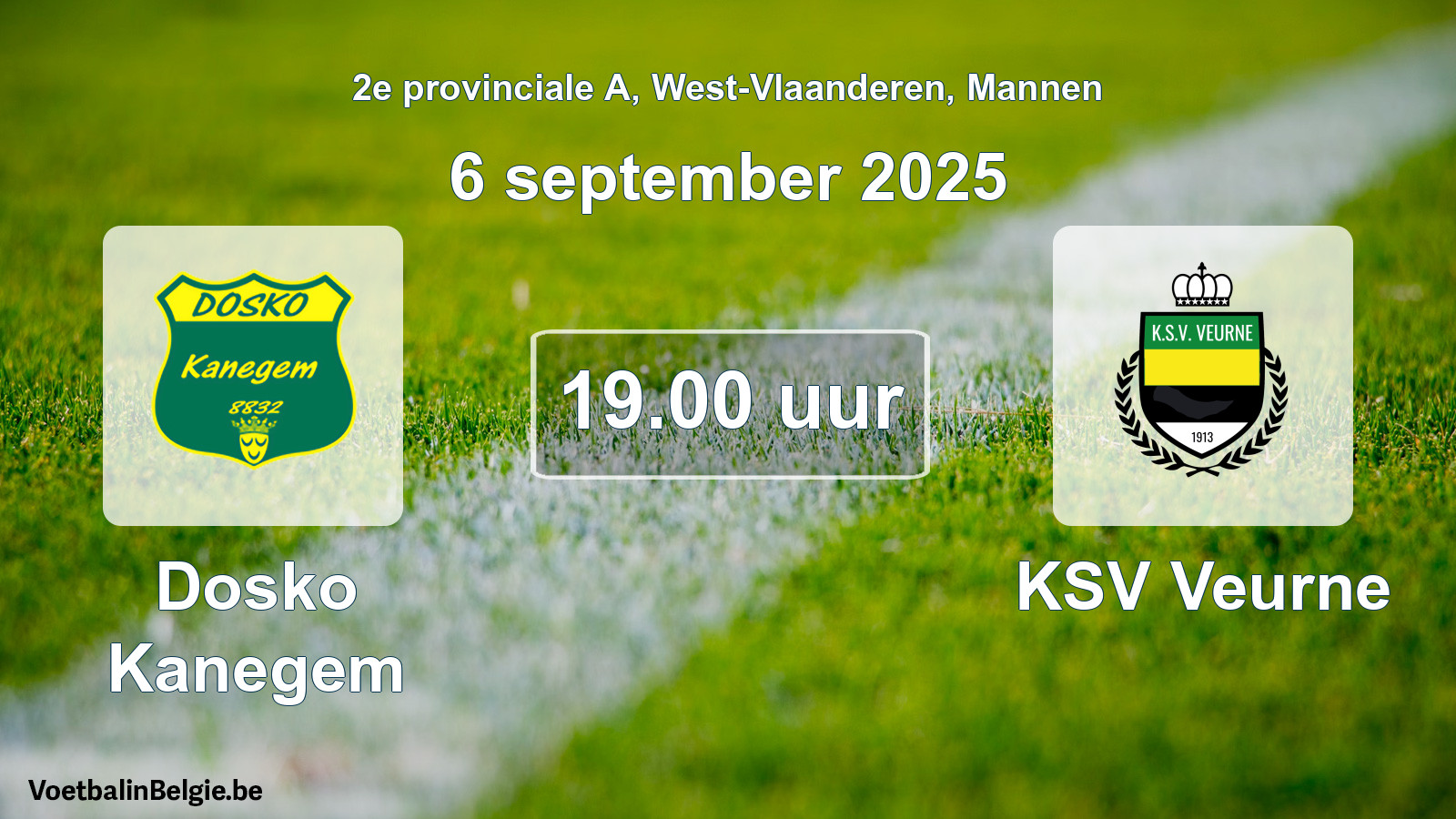 Scheduled match men football: Dosko Kanegem - KSV Veurne (6 September 2025)