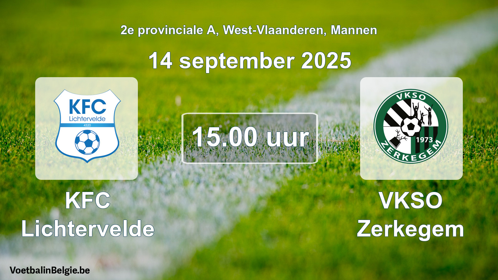 Scheduled match men football: KFC Lichtervelde - VKSO Zerkegem (14 September 2025)