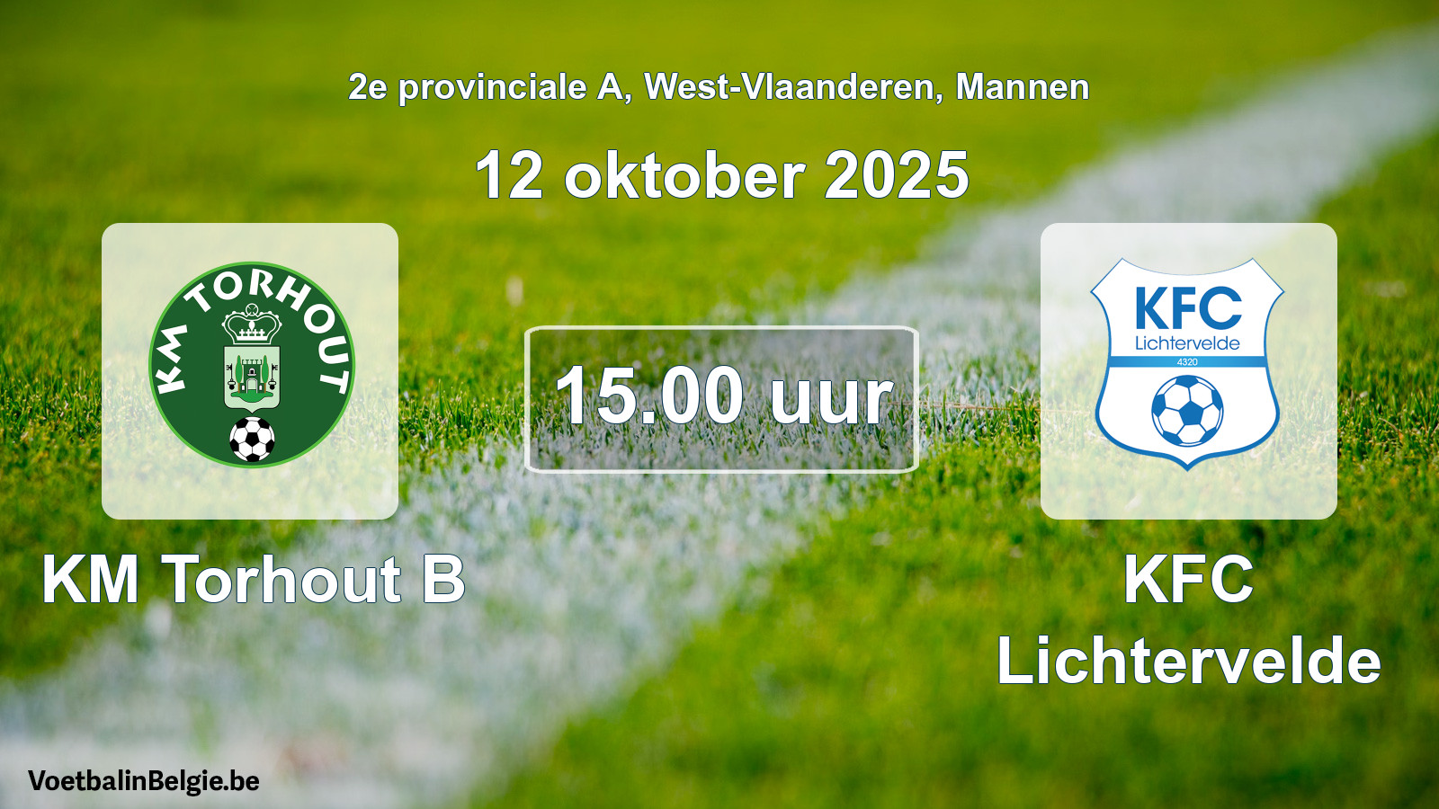 Scheduled match men football: KM Torhout B - KFC Lichtervelde (12 October 2025)