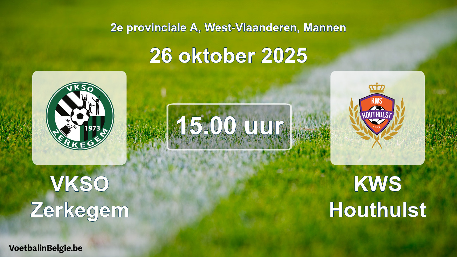 Scheduled match men football: VKSO Zerkegem - KWS Houthulst (26 October 2025)