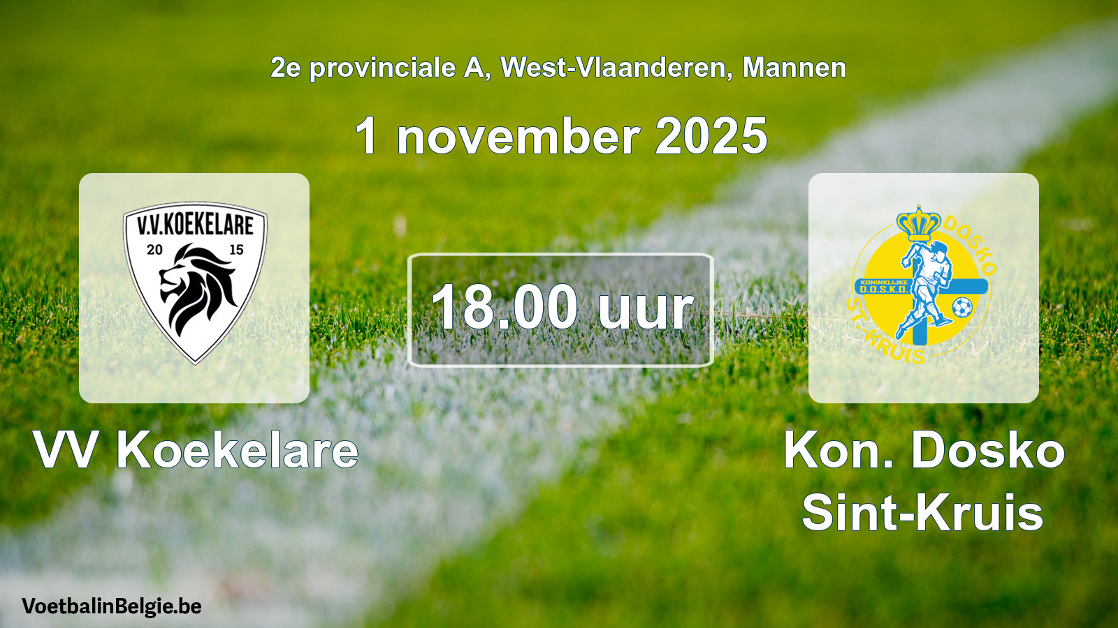 Scheduled match men football: VV Koekelare - Kon. Dosko Sint-Kruis (1 November 2025)