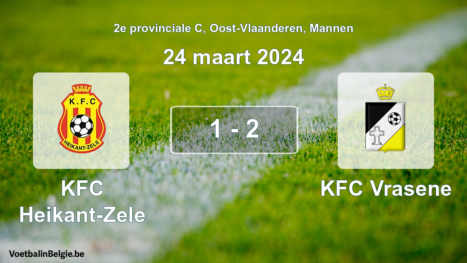 Played match men football: KFC Heikant-Zele - KFC Vrasene 1 - 2 (24 March 2024)
