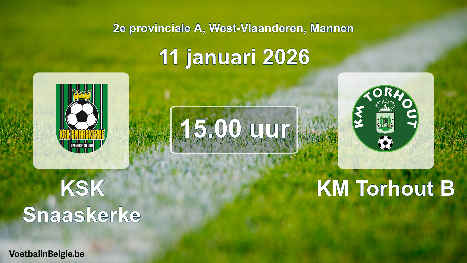 Scheduled match men football: KSK Snaaskerke - KM Torhout B (11 January 2026)
