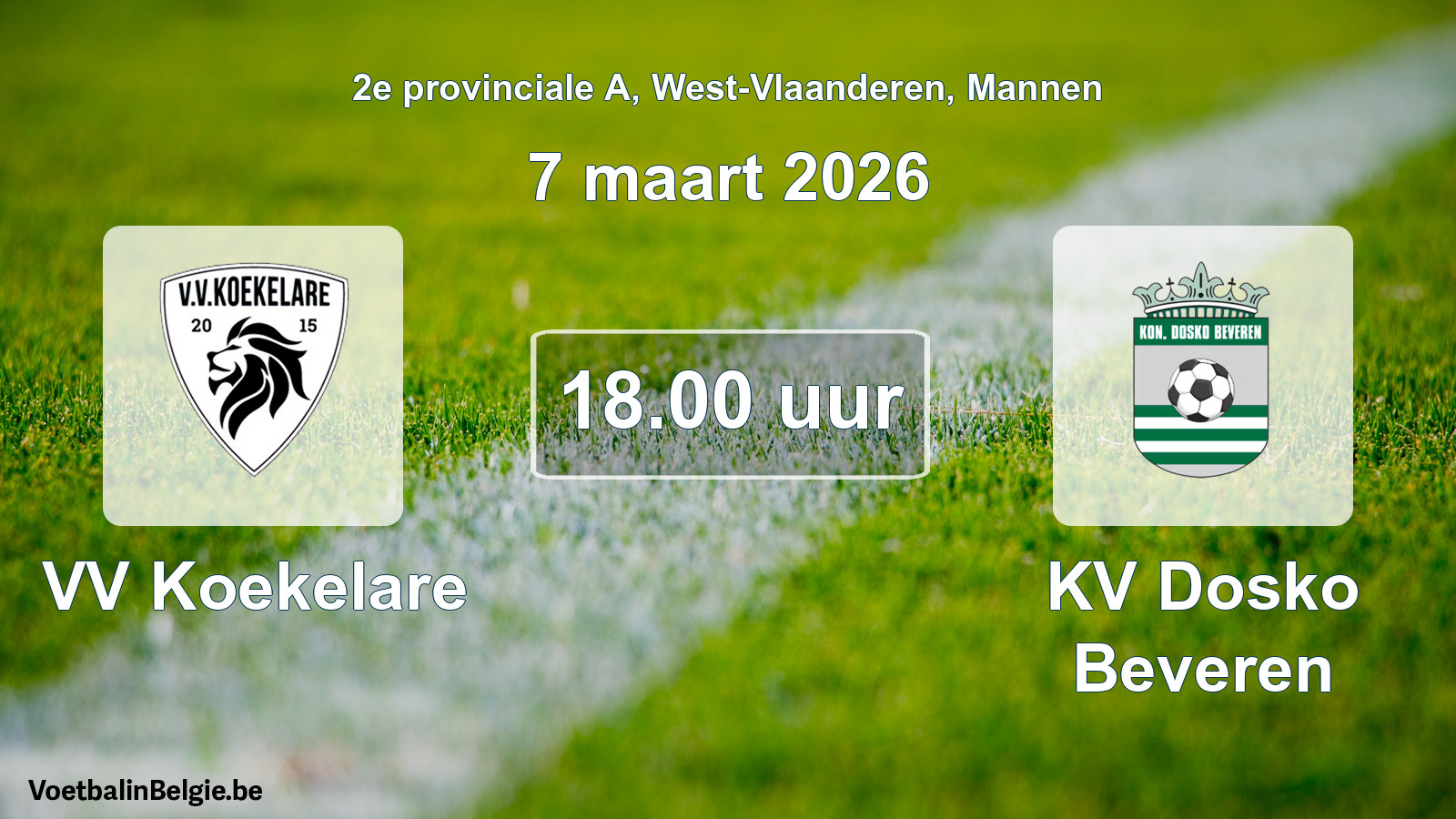 Scheduled match men football: VV Koekelare - KV Dosko Beveren (7 March 2026)