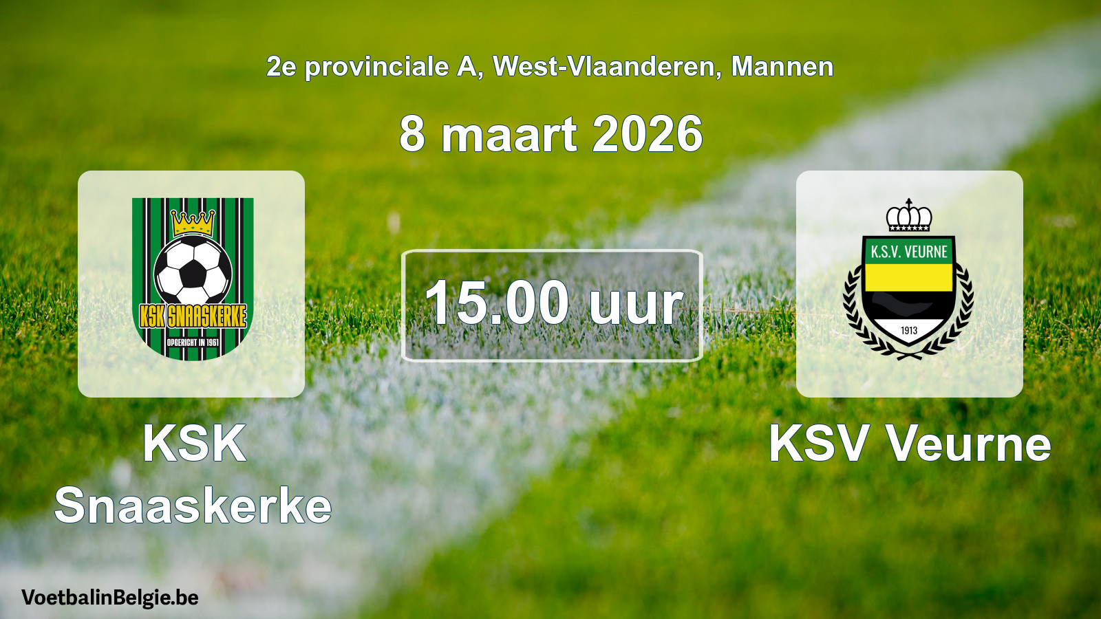 Scheduled match men football: KSK Snaaskerke - KSV Veurne (8 March 2026)