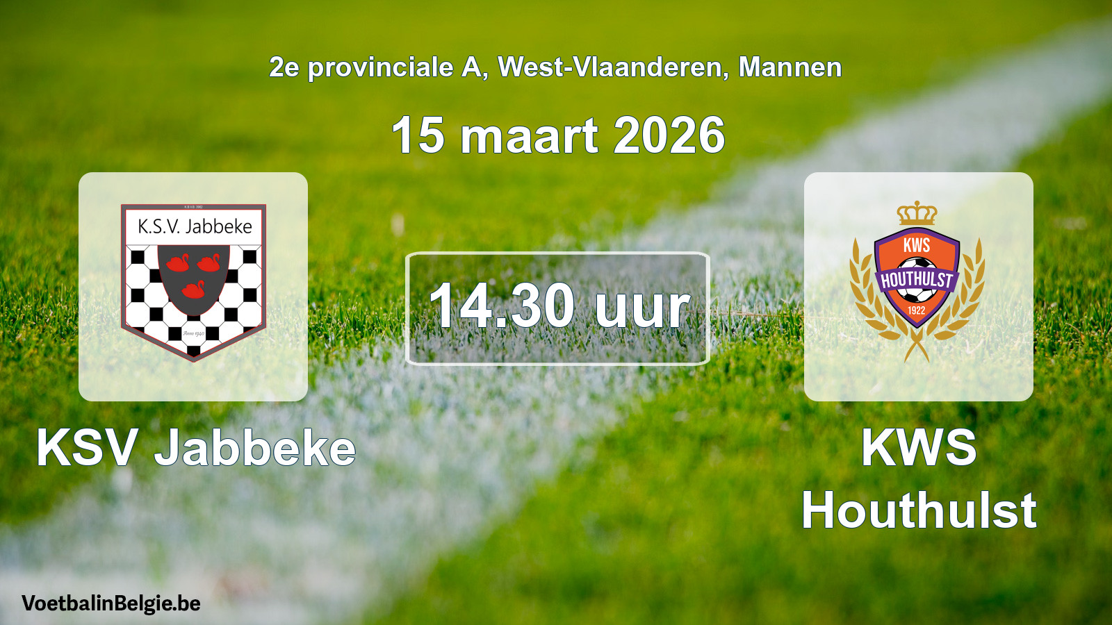 Scheduled match men football: KSV Jabbeke - KWS Houthulst (15 March 2026)