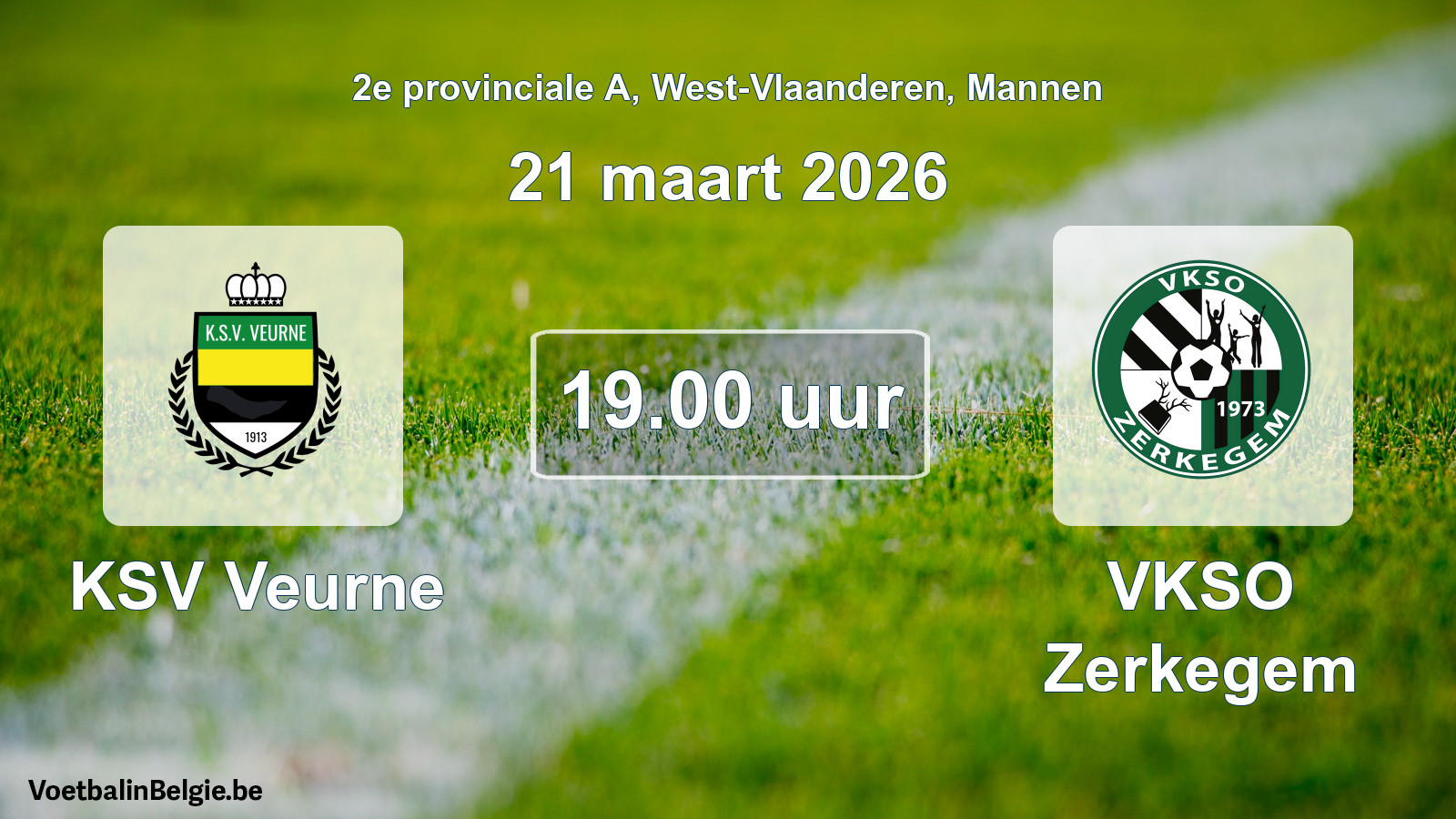 Scheduled match men football: KSV Veurne - VKSO Zerkegem (21 March 2026)