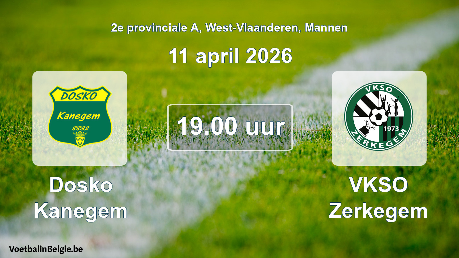 Scheduled match men football: Dosko Kanegem - VKSO Zerkegem (11 April 2026)