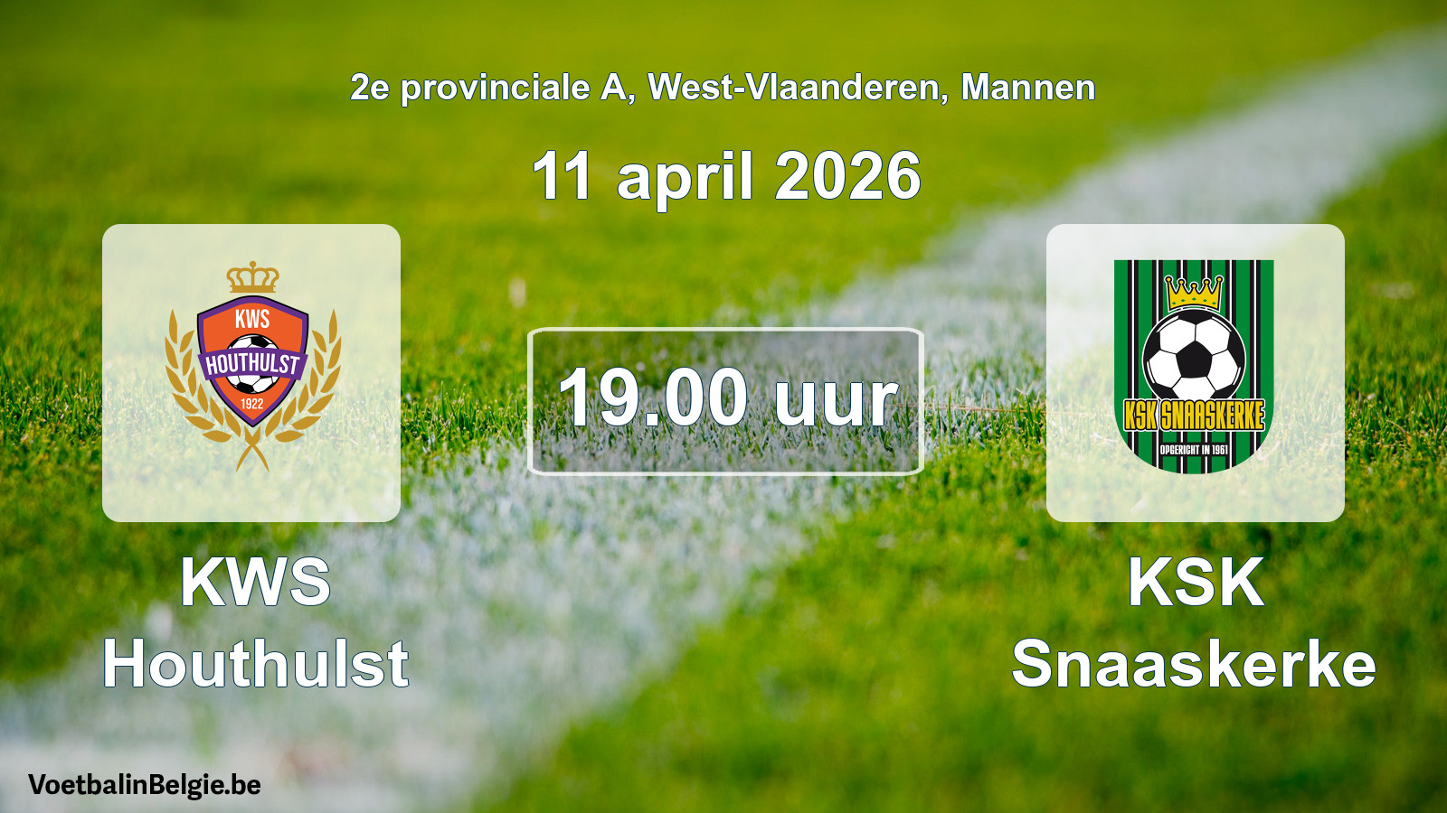 Scheduled match men football: KWS Houthulst - KSK Snaaskerke (11 April 2026)