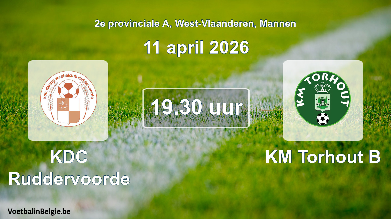 Scheduled match men football: KDC Ruddervoorde - KM Torhout B (11 April 2026)