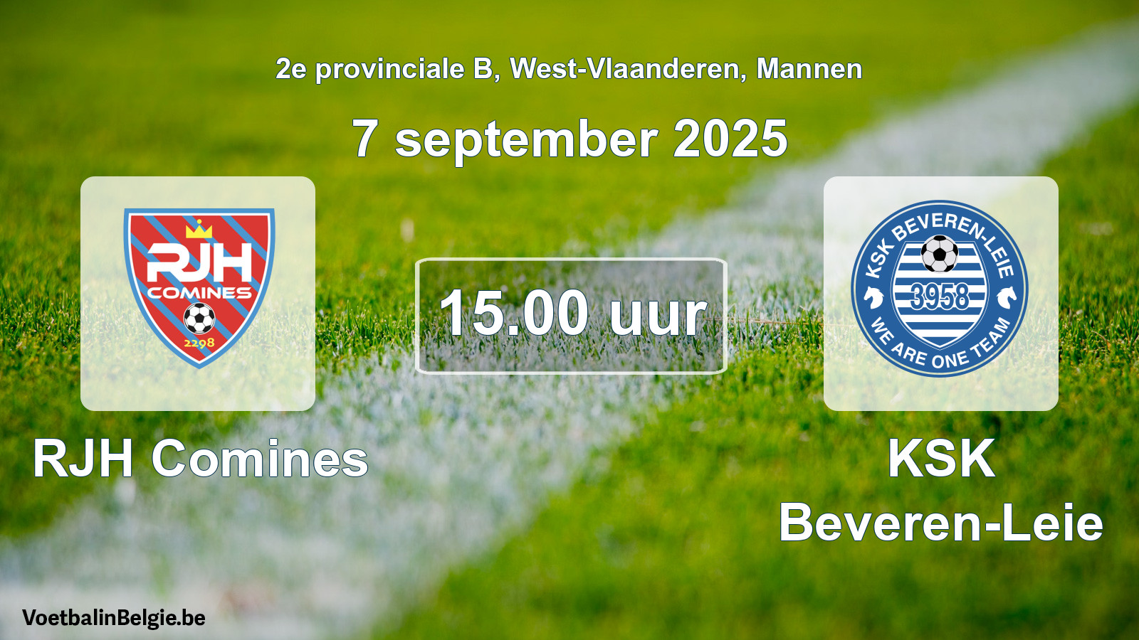 Scheduled match men football: RJH Comines - KSK Beveren-Leie (7 September 2025)