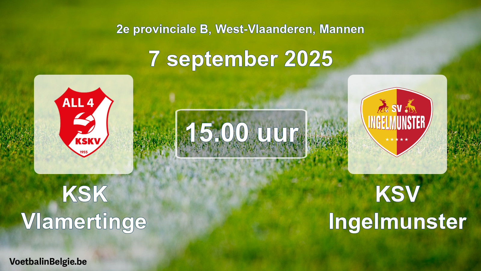 Scheduled match men football: KSK Vlamertinge - KSV Ingelmunster (7 September 2025)