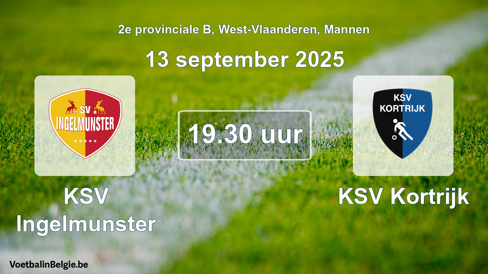 Scheduled match men football: KSV Ingelmunster - KSV Kortrijk (13 September 2025)