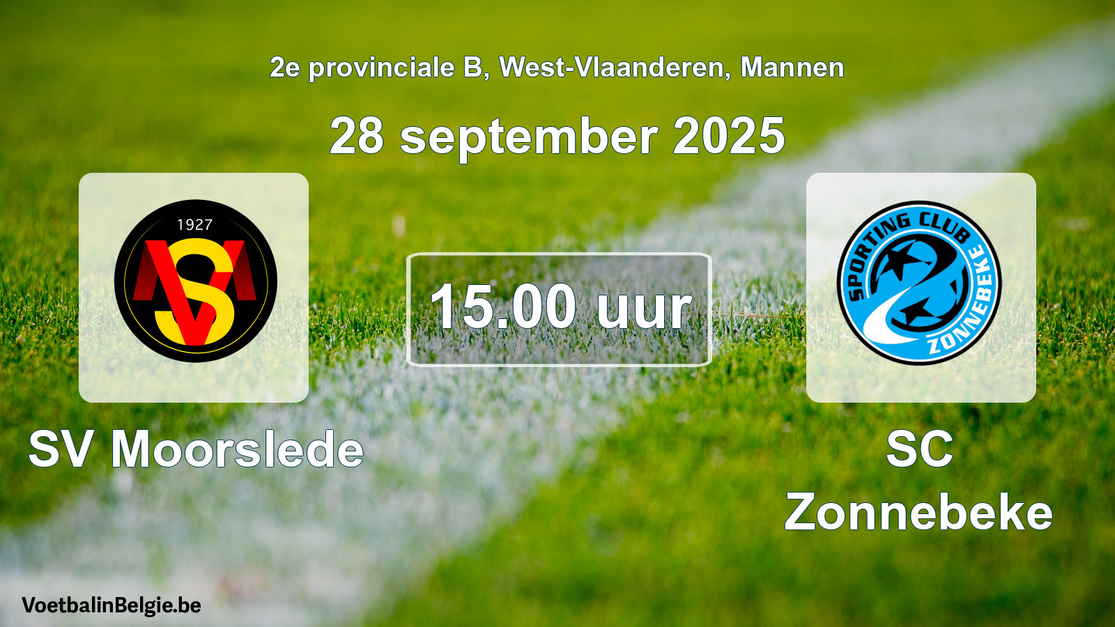 Scheduled match men football: SV Moorslede - SC Zonnebeke (28 September 2025)