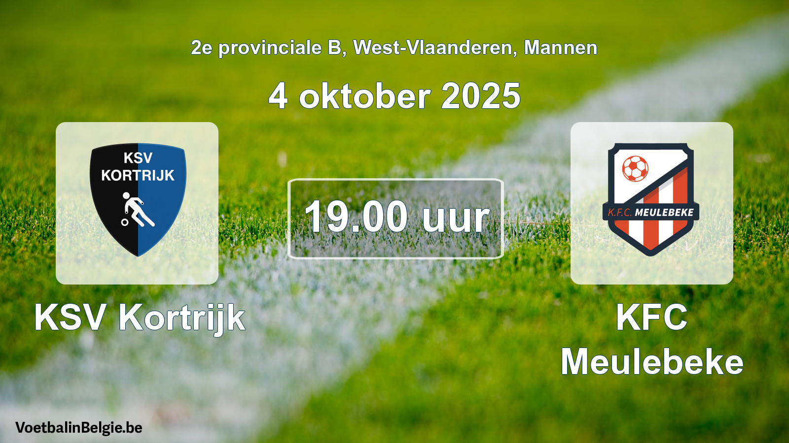 Scheduled match men football: KSV Kortrijk - KFC Meulebeke (4 October 2025)