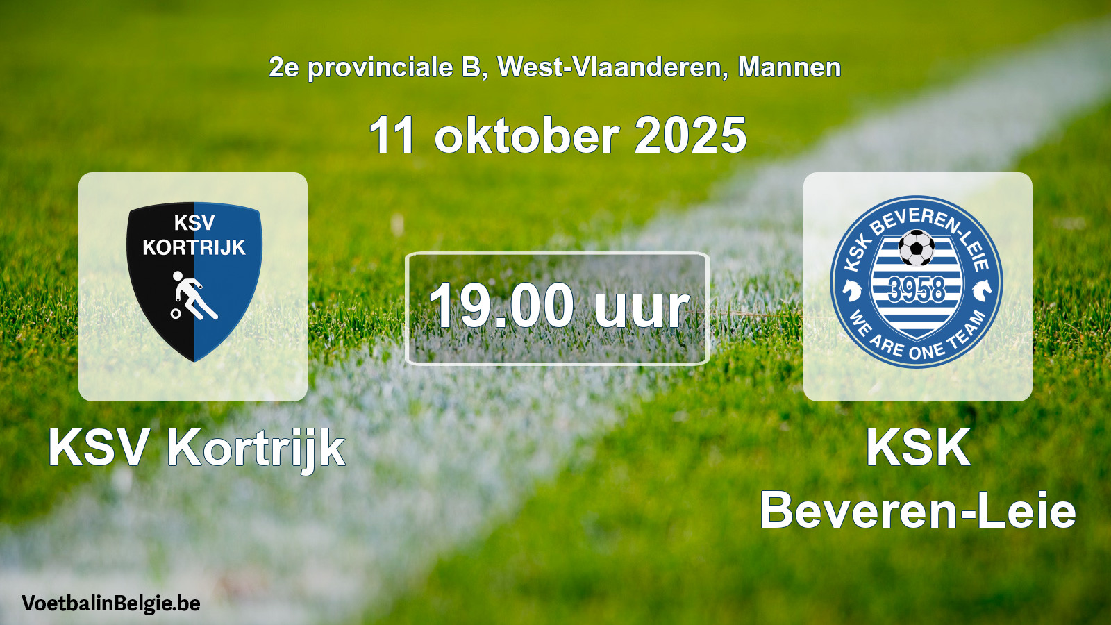 Scheduled match men football: KSV Kortrijk - KSK Beveren-Leie (11 October 2025)
