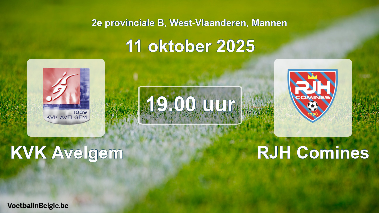 Scheduled match men football: KVK Avelgem - RJH Comines (11 October 2025)