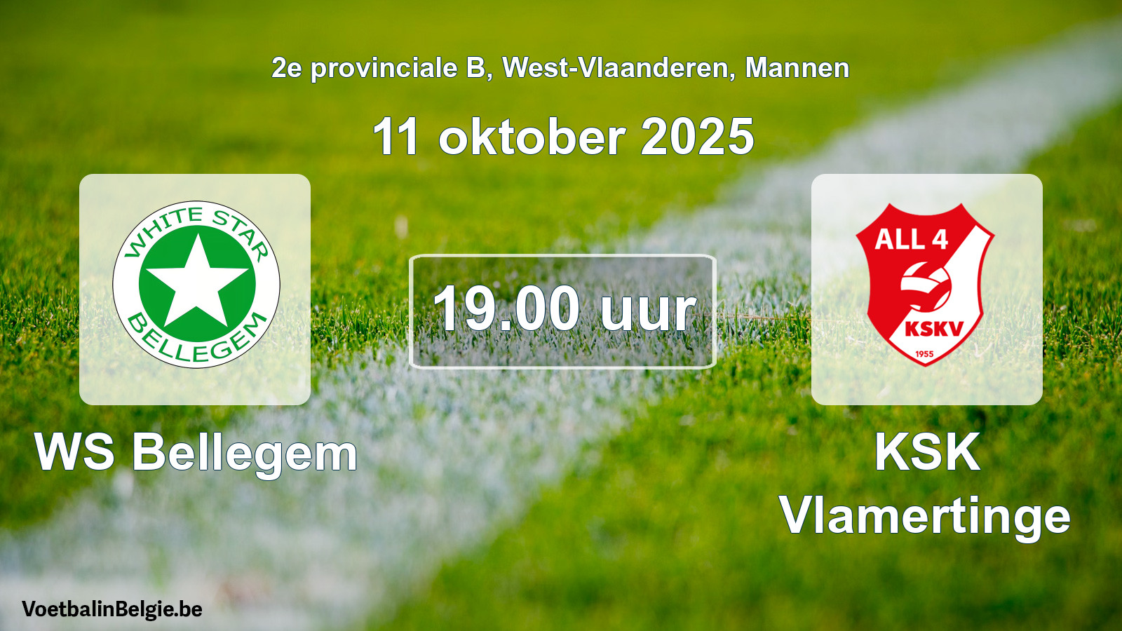 Scheduled match men football: WS Bellegem - KSK Vlamertinge (11 October 2025)