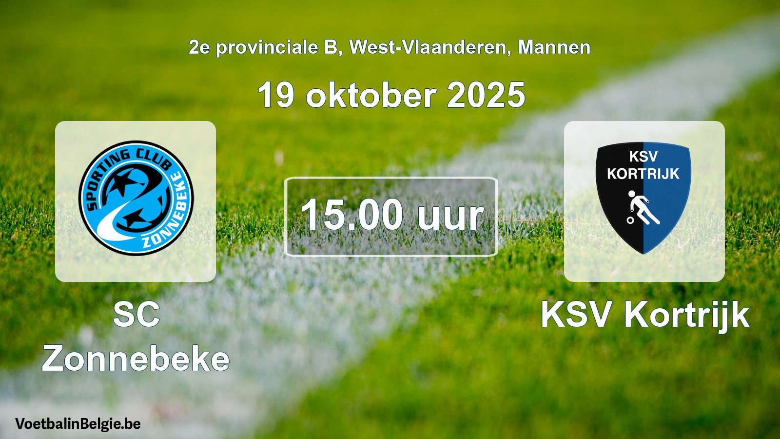 Scheduled match men football: SC Zonnebeke - KSV Kortrijk (19 October 2025)