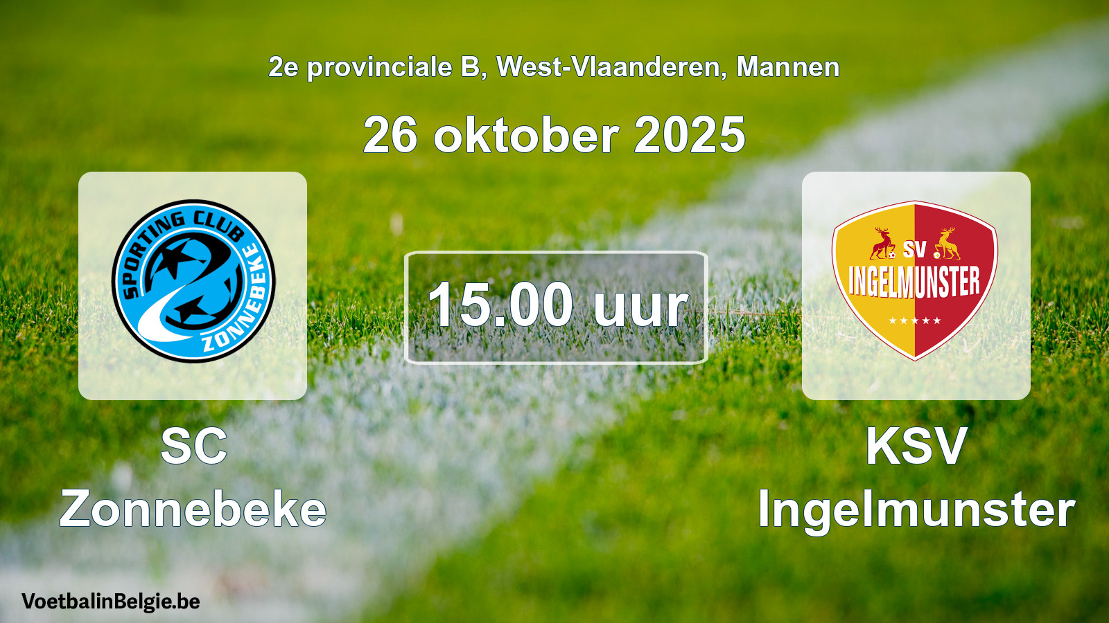 Scheduled match men football: SC Zonnebeke - KSV Ingelmunster (26 October 2025)