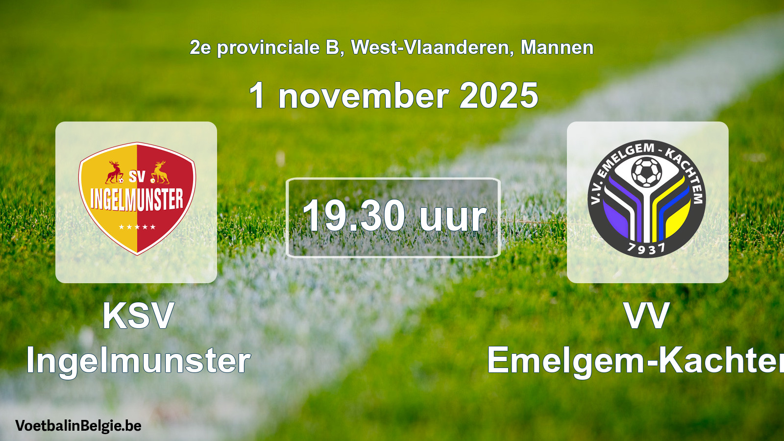 Scheduled match men football: KSV Ingelmunster - VV Emelgem-Kachtem (1 November 2025)