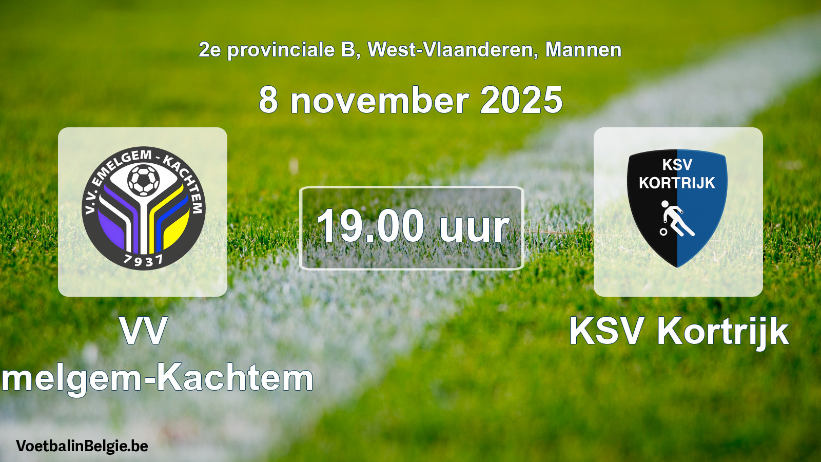 Scheduled match men football: VV Emelgem-Kachtem - KSV Kortrijk (8 November 2025)