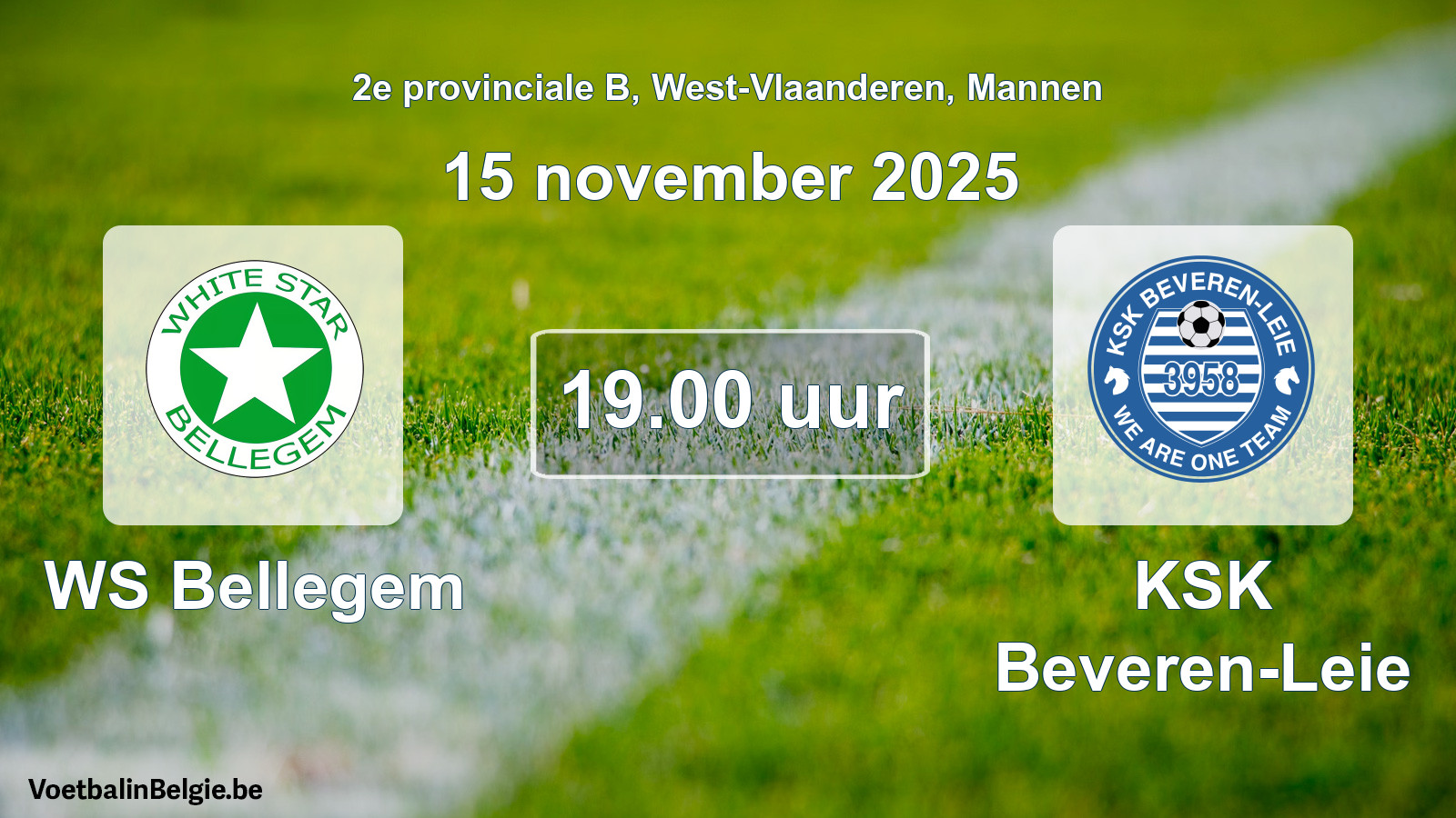 Scheduled match men football: WS Bellegem - KSK Beveren-Leie (15 November 2025)