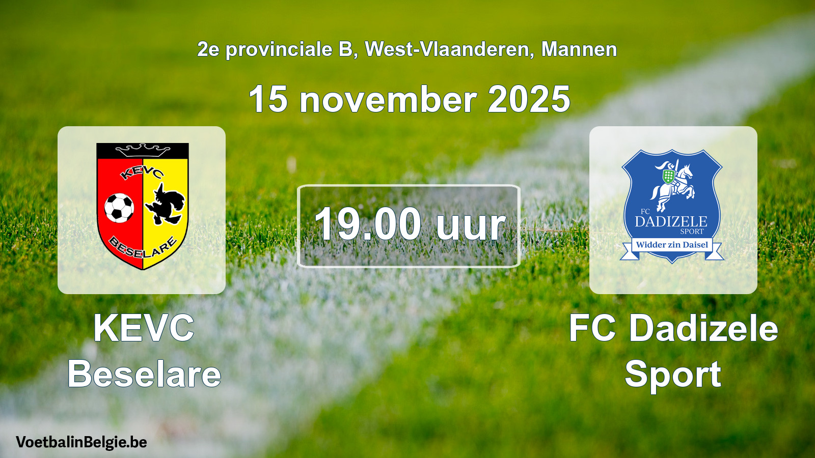 Scheduled match men football: KEVC Beselare - FC Dadizele Sport (15 November 2025)