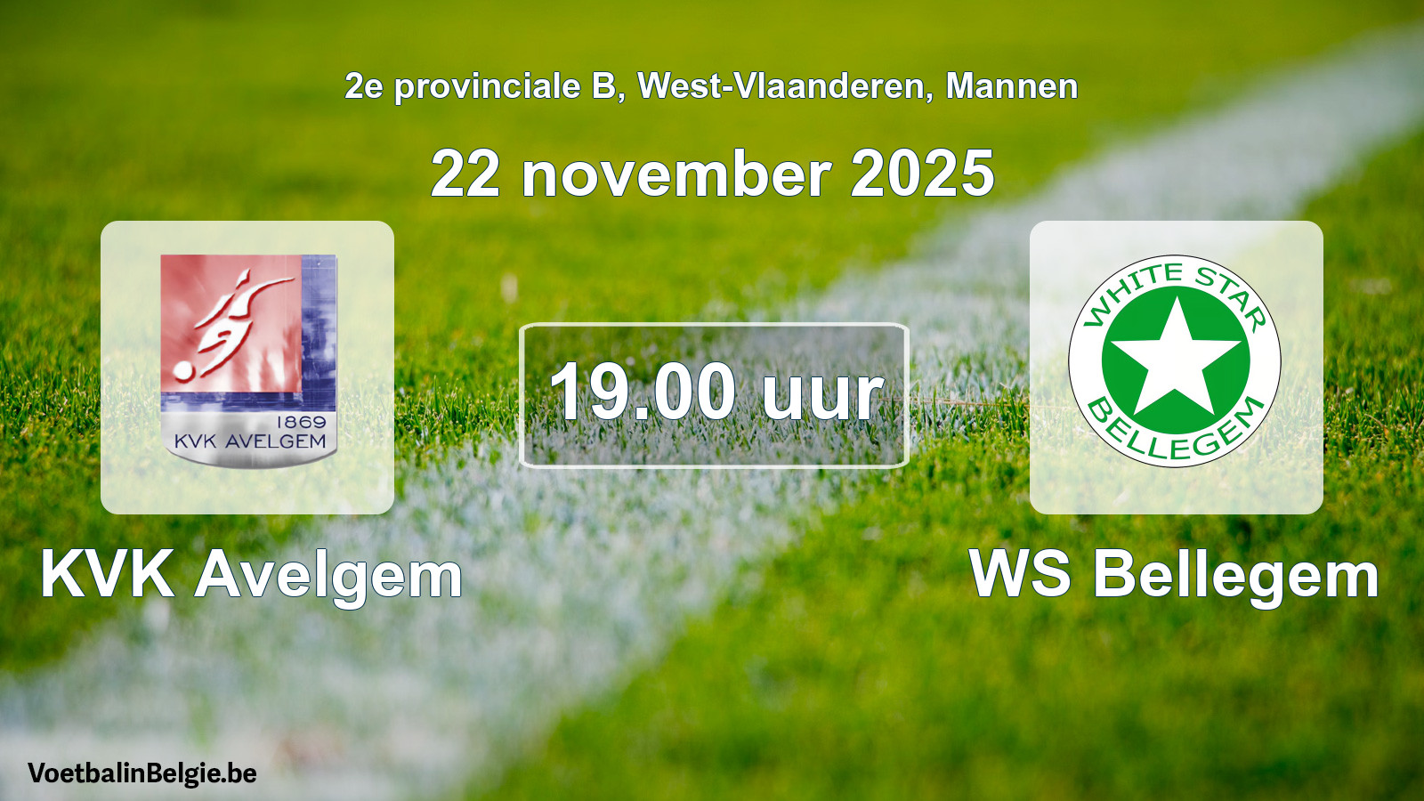 Scheduled match men football: KVK Avelgem - WS Bellegem (22 November 2025)
