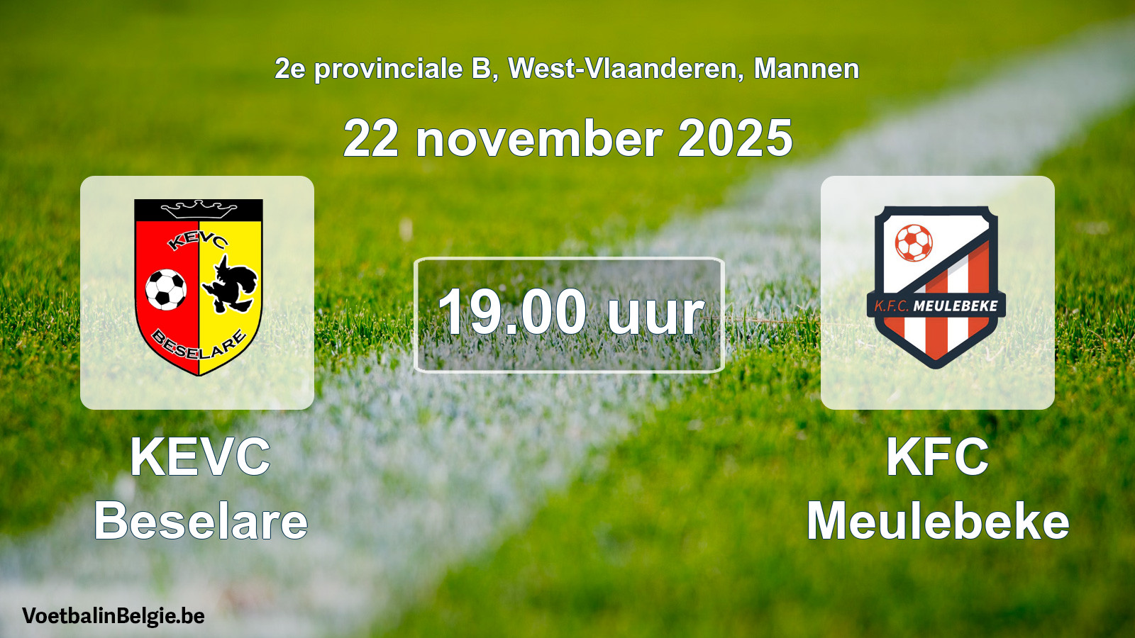 Scheduled match men football: KEVC Beselare - KFC Meulebeke (22 November 2025)