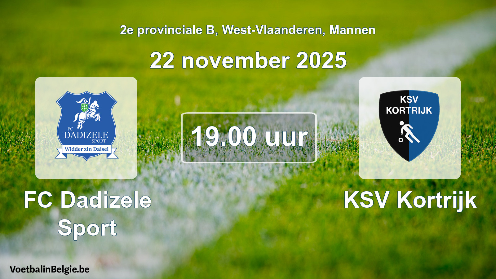 Geplantes Spiel männer-Fußball: FC Dadizele Sport - KSV Kortrijk (22 November 2025)