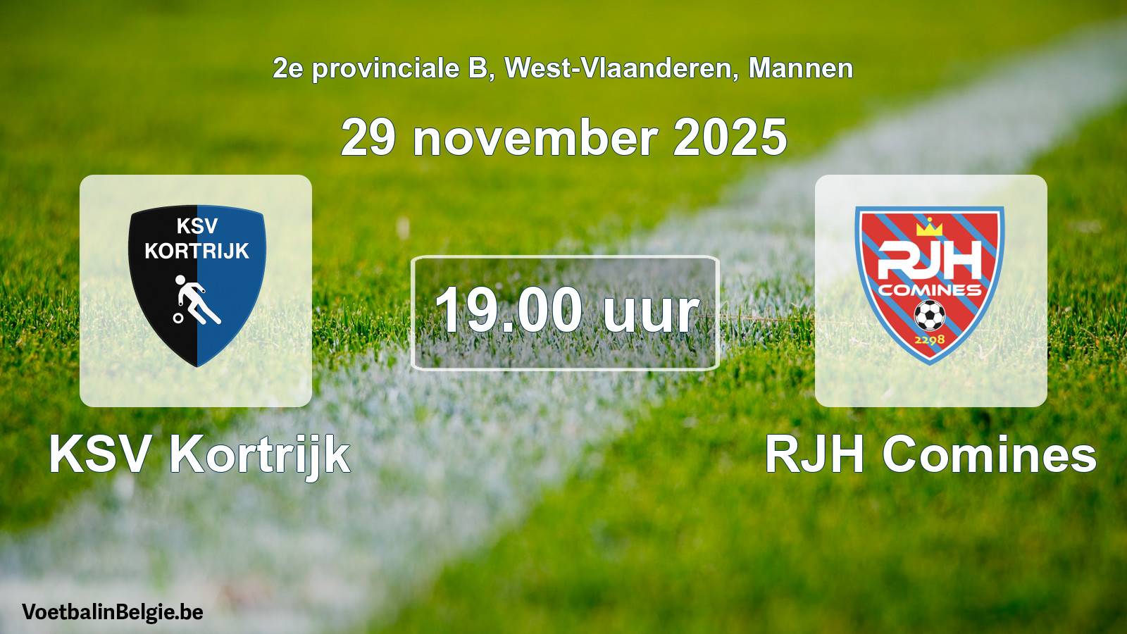 Scheduled match men football: KSV Kortrijk - RJH Comines (29 November 2025)