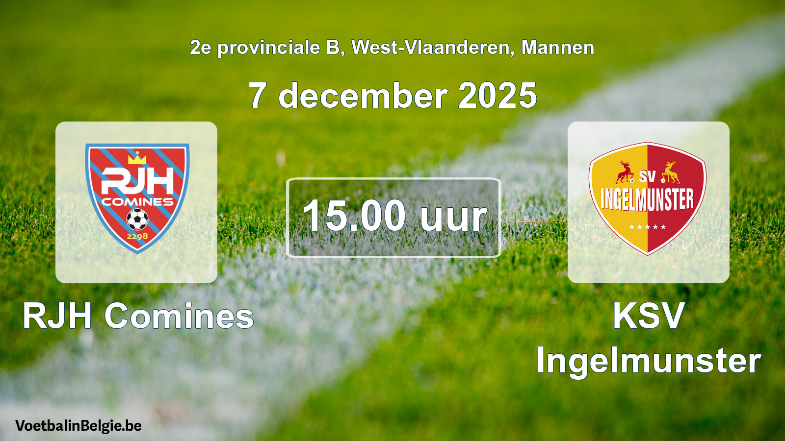 Scheduled match men football: RJH Comines - KSV Ingelmunster (7 December 2025)