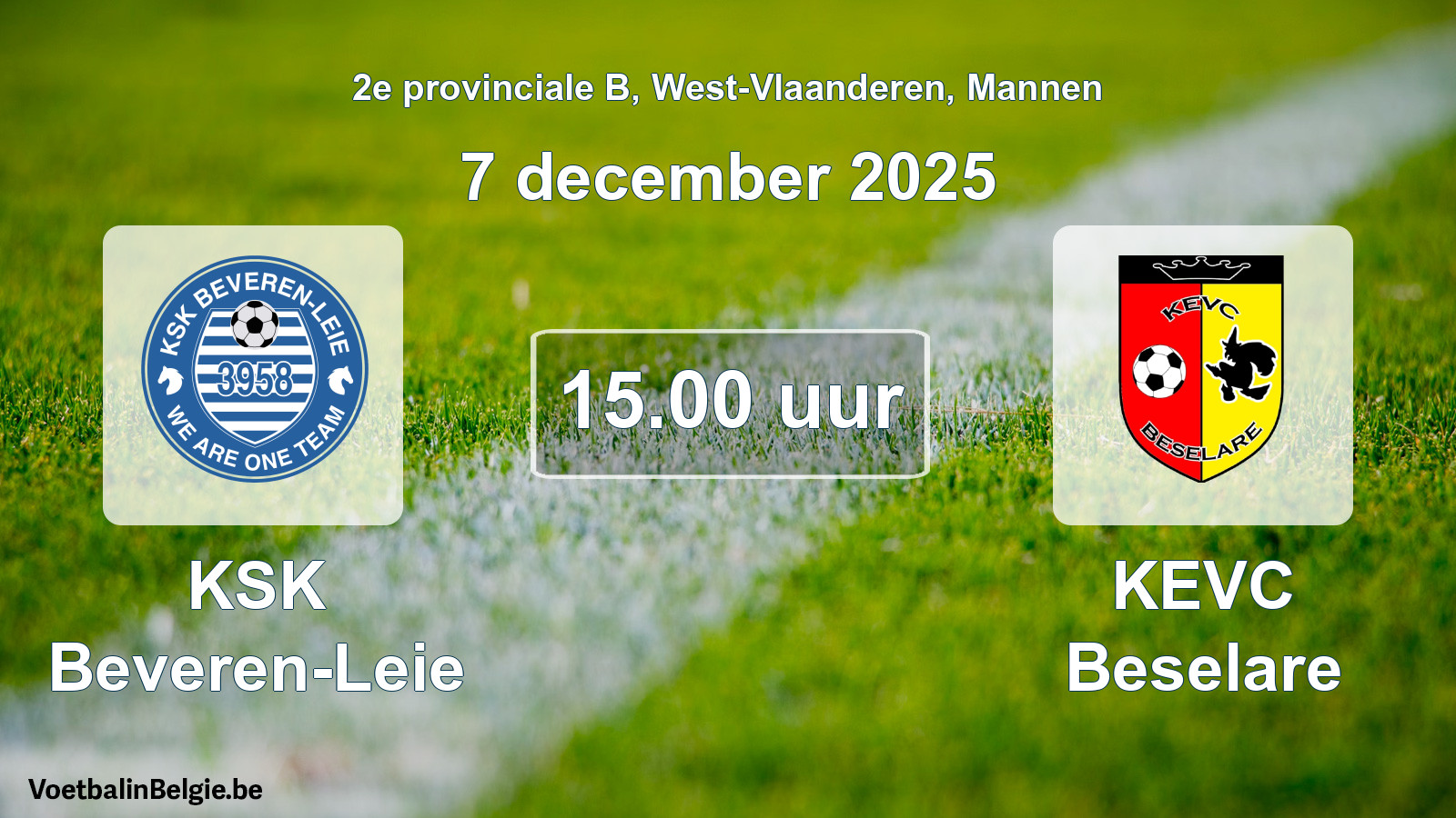 Scheduled match men football: KSK Beveren-Leie - KEVC Beselare (7 December 2025)