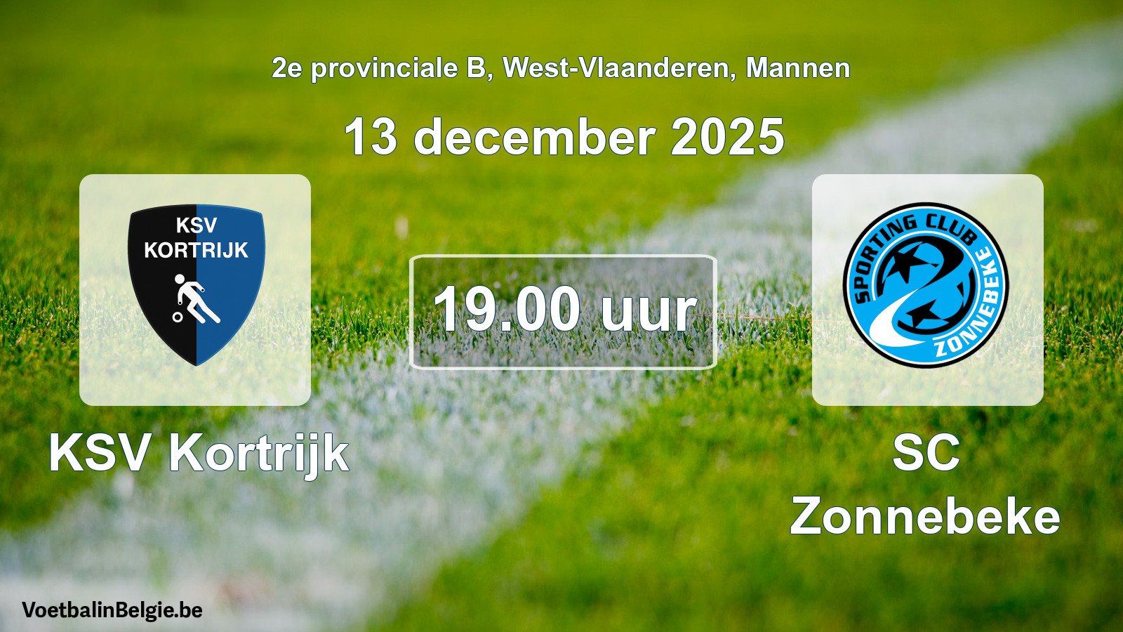 Geplantes Spiel männer-Fußball: KSV Kortrijk - SC Zonnebeke (13 Dezember 2025)