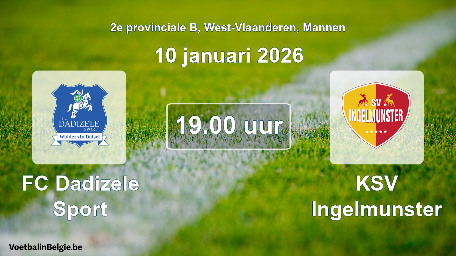 Scheduled match men football: FC Dadizele Sport - KSV Ingelmunster (10 January 2026)