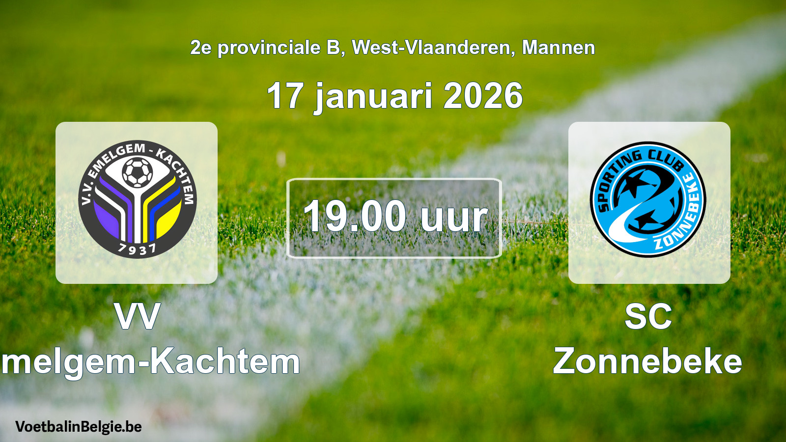 Scheduled match men football: VV Emelgem-Kachtem - SC Zonnebeke (17 January 2026)