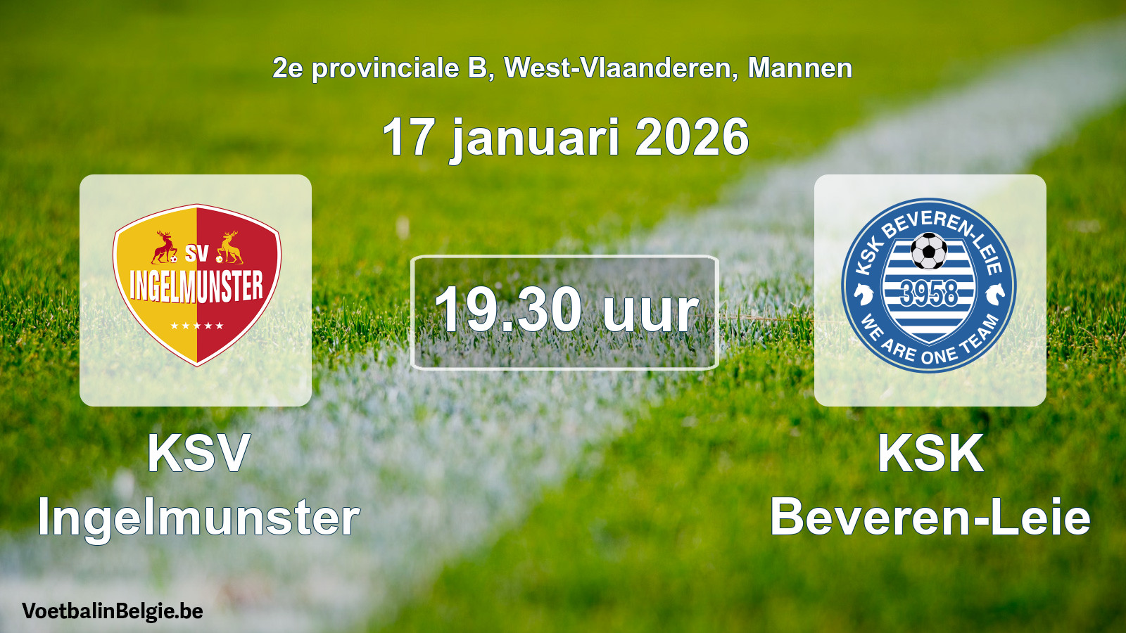 Scheduled match men football: KSV Ingelmunster - KSK Beveren-Leie (17 January 2026)