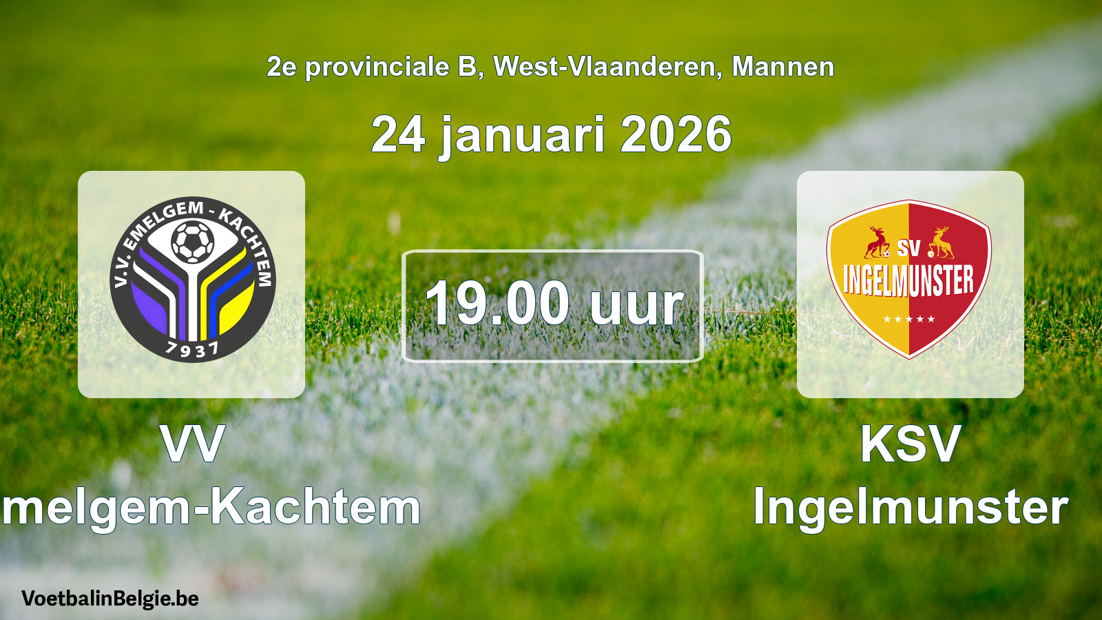 Scheduled match men football: VV Emelgem-Kachtem - KSV Ingelmunster (24 January 2026)