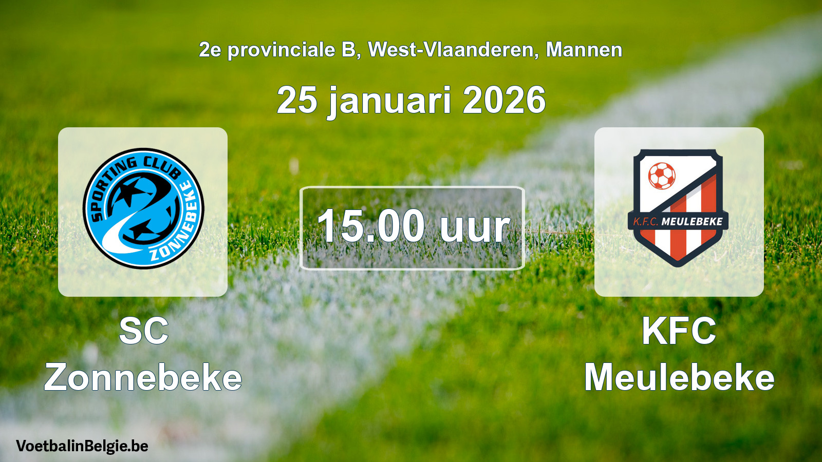 Scheduled match men football: SC Zonnebeke - KFC Meulebeke (25 January 2026)