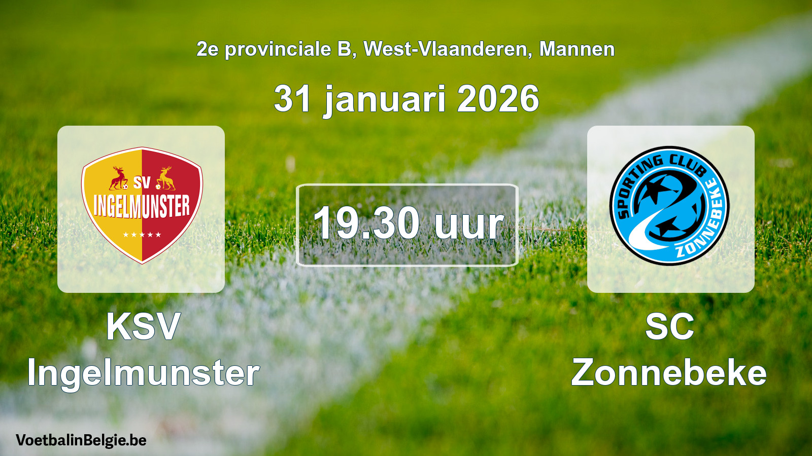 Scheduled match men football: KSV Ingelmunster - SC Zonnebeke (31 January 2026)