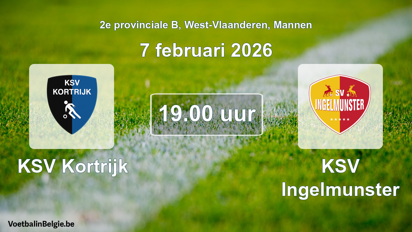 Scheduled match men football: KSV Kortrijk - KSV Ingelmunster (7 February 2026)