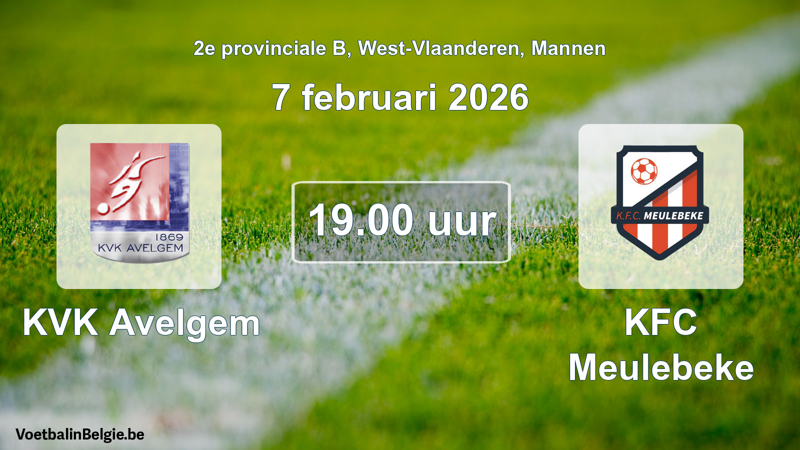 Scheduled match men football: KVK Avelgem - KFC Meulebeke (7 February 2026)
