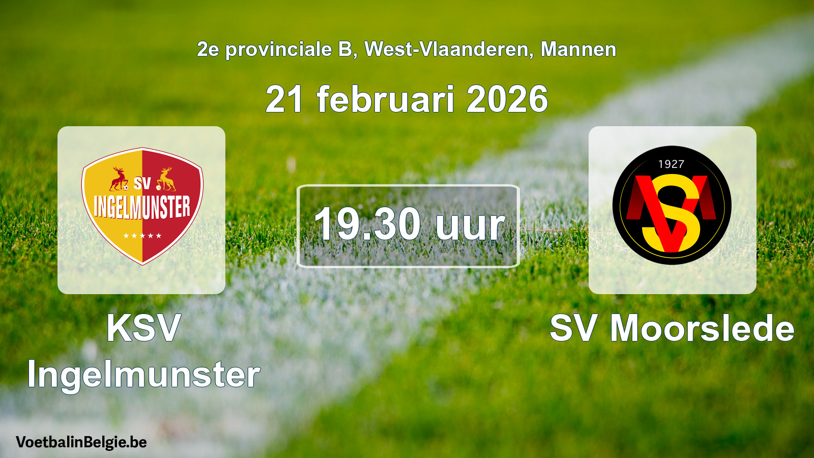 Scheduled match men football: KSV Ingelmunster - SV Moorslede (21 February 2026)