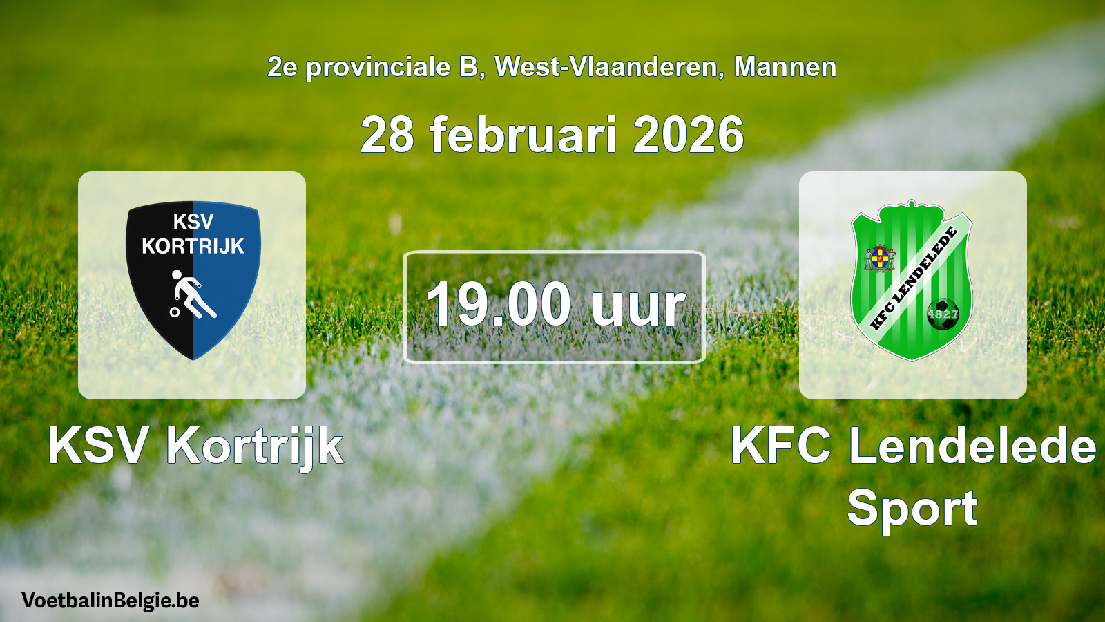 Geplantes Spiel männer-Fußball: KSV Kortrijk - KFC Lendelede Sport (28 Februar 2026)