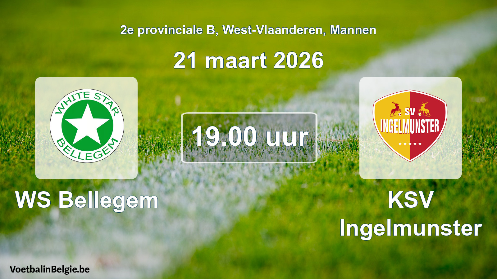 Scheduled match men football: WS Bellegem - KSV Ingelmunster (21 March 2026)