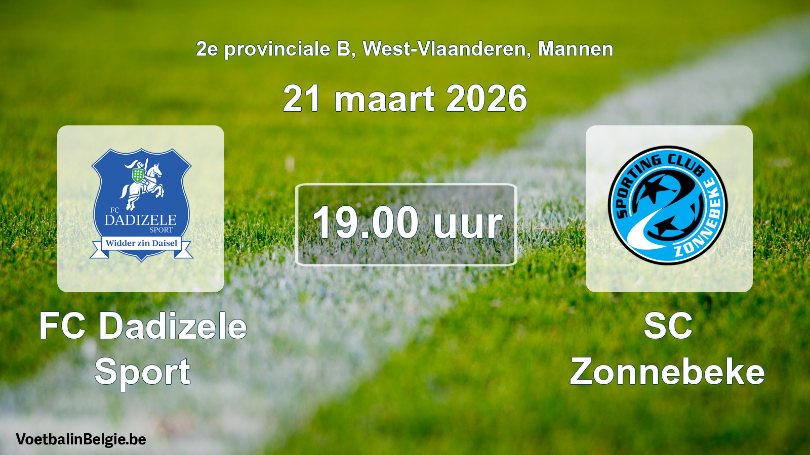 Scheduled match men football: FC Dadizele Sport - SC Zonnebeke (21 March 2026)
